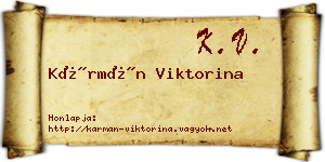 Kármán Viktorina névjegykártya